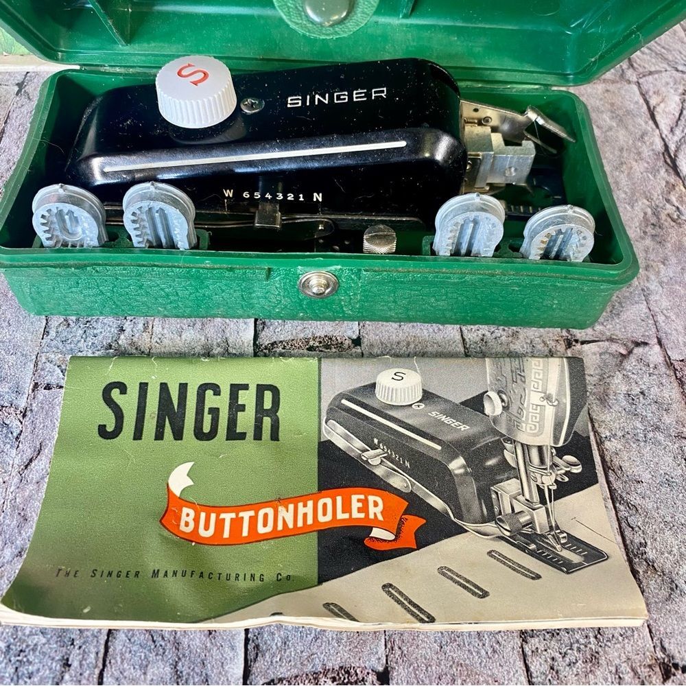 Singer Sewing Machine Button Holer Vintage Original Box Instructions Model 99